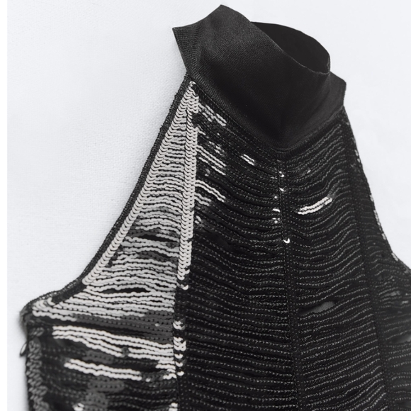 Zara SEQUINS Knit Dress - Picture 3 of 8